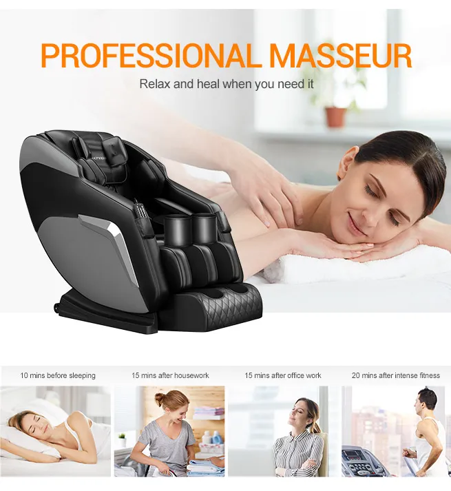 Full body Massage Chair Zero Gravity Recliner in Black