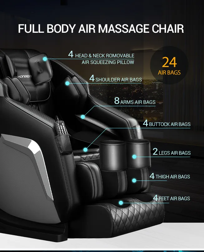 Full body Massage Chair Zero Gravity Recliner in Black