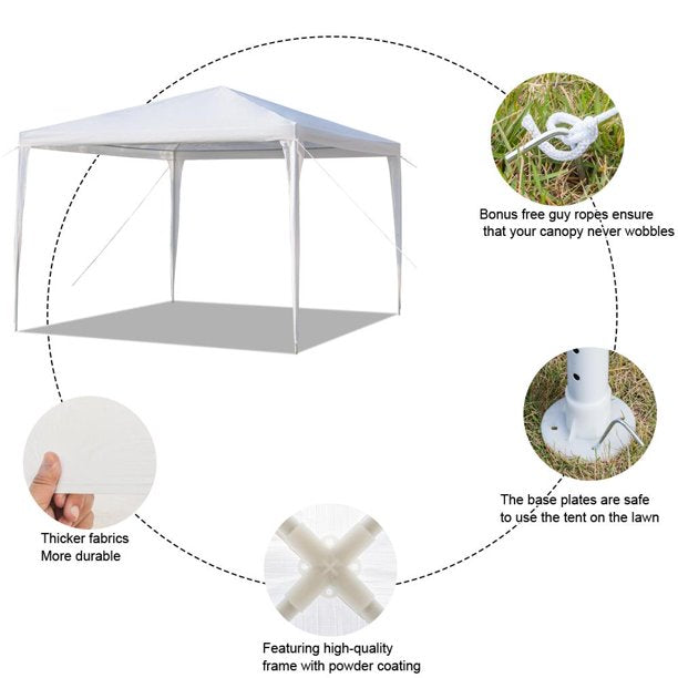Outdoor Canopy Party Tent Patio Heavy duty Gazebo Wedding Tent 10'x 10'