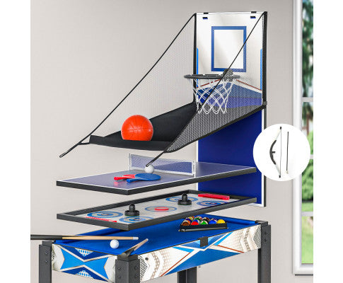 5-In-1 Games Table (Pool Table Tennis Air Hockey Basketball Arcade Archery)