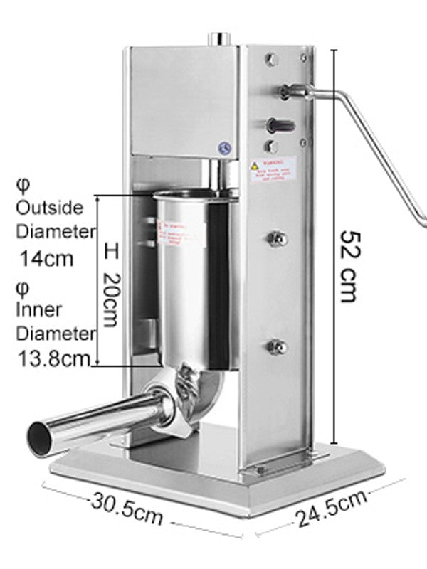 Vertical Stainless Steel Sausage Filler – 3 L Capacity