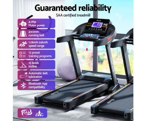 Treadmill Electric Auto Incline Home Gym Fitness Exercise Machine 490mm