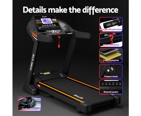 Treadmill Electric Auto Incline Home Gym Fitness Exercise Machine 490mm