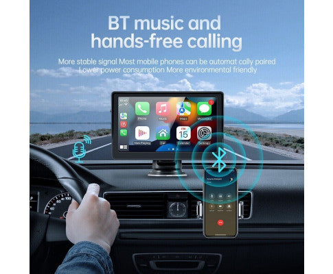 Portable Wireless Car Radio Auto Stereo Apple Carplay Android Bluetooth + Cam