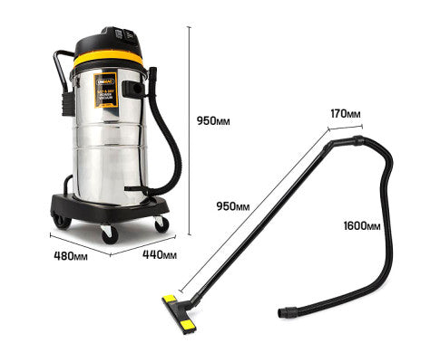 Wet and Dry Vacuum Cleaner Bagless Industrial Grade Drywall Vac 60 LITRES