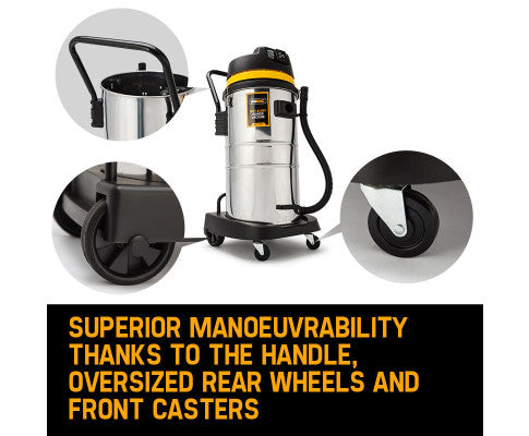 Wet and Dry Vacuum Cleaner Bagless Industrial Grade Drywall Vac 60 LITRES