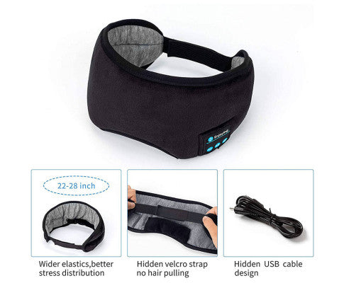 Wireless Bluetooth 5.0 Stereo Eye Mask Headphones Earphone Sleep Music Mask