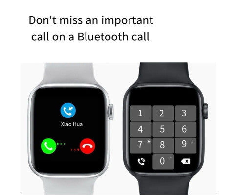 Smart Watch 44mm Bluetooth call Screen True Multidial Blood Oxygen Game Sports Mode Pro FOR IOS and Android White with 2 straps