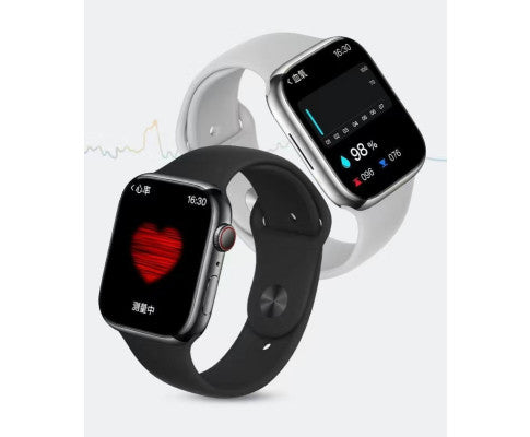 Smart Watch 44mm Bluetooth call Screen True Multidial Blood Oxygen Game Sports Mode Pro FOR IOS and Android White with 2 straps