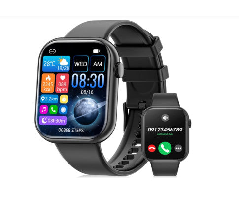 Smart Watch 44mm Bluetooth call Screen True Multidial Blood Oxygen Game Sports Mode Pro FOR IOS and Android White with 2 straps