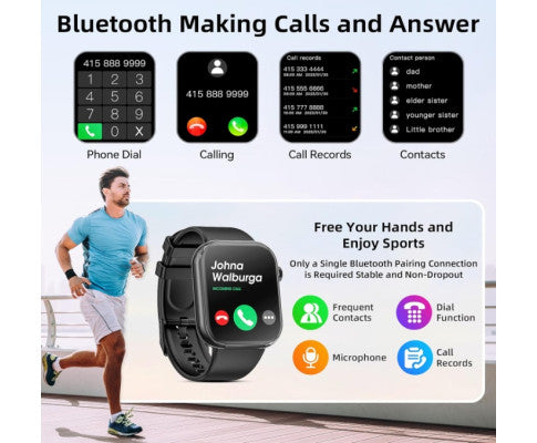 Smart Watch 44mm Bluetooth call Screen True Multidial Blood Oxygen Game Sports Mode Pro FOR IOS and Android White with 2 straps