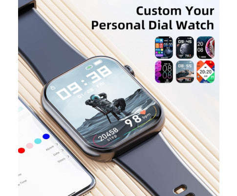 Smart Watch 44mm Bluetooth call Screen True Multidial Blood Oxygen Game Sports Mode Pro FOR IOS and Android White with 2 straps