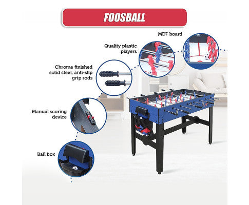 4FT 12-in-1 Combo Games Tables Foosball Soccer Basketball Hockey Pool Table Tennis