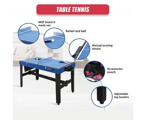 4FT 12-in-1 Combo Games Tables Foosball Soccer Basketball Hockey Pool Table Tennis