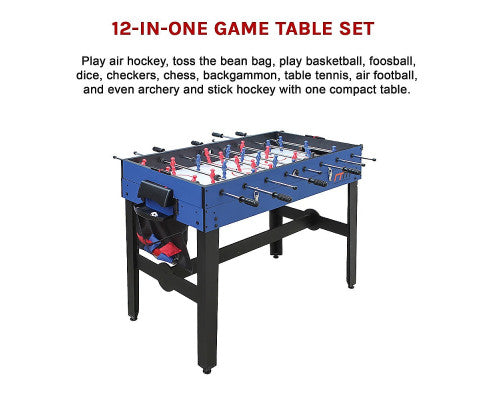 4FT 12-in-1 Combo Games Tables Foosball Soccer Basketball Hockey Pool Table Tennis