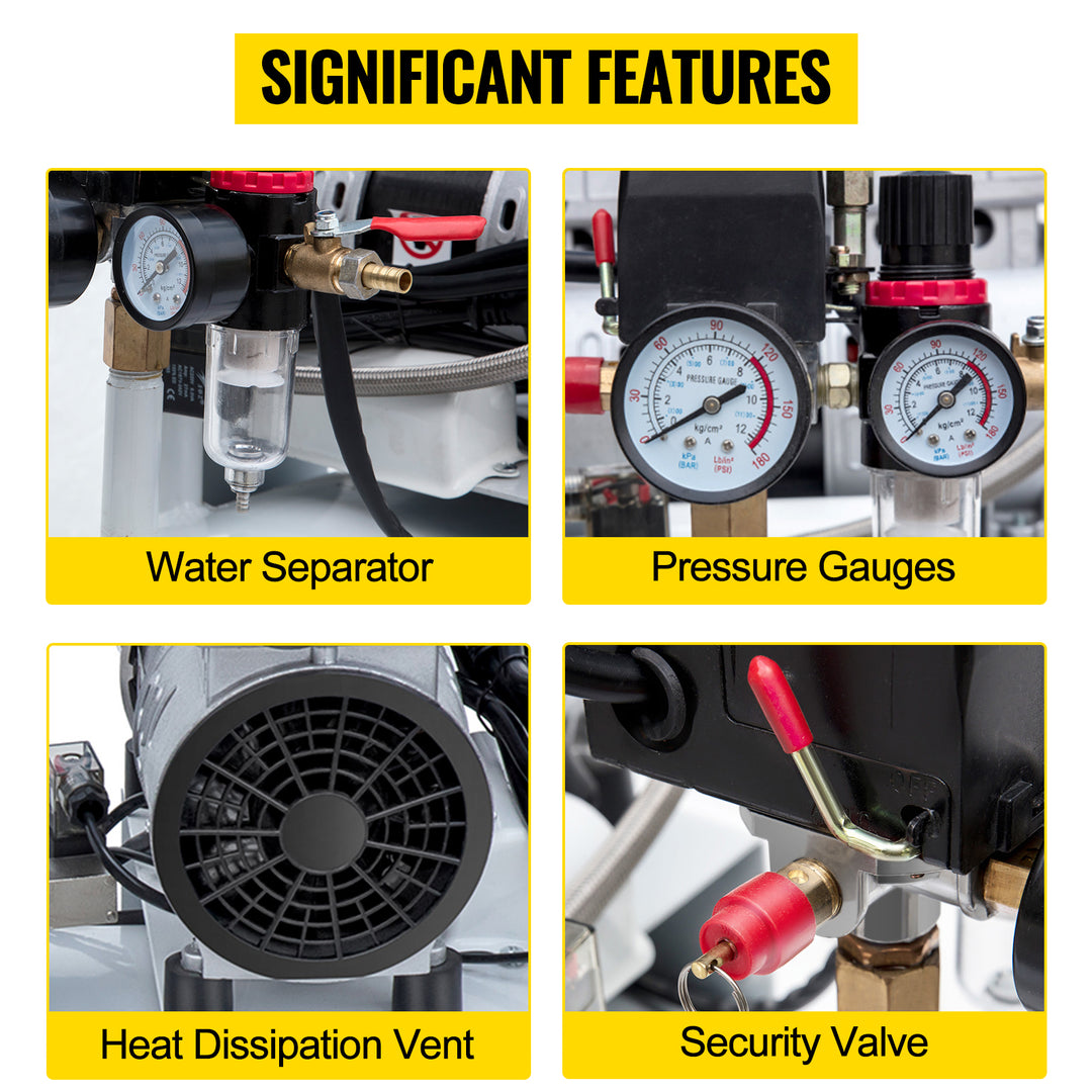 100 Litre - 3 HP Oil-Free Silent Air Compressor