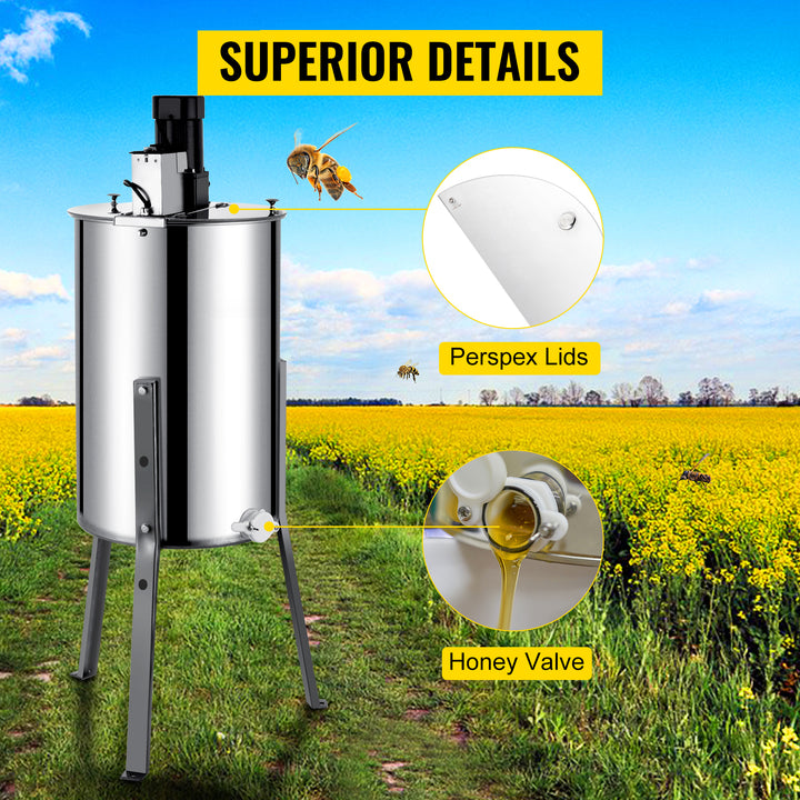 Electric 3/6 Frame Beekeeping Stainless Steel Honey Extractor