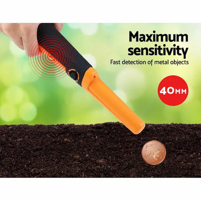 Metal Detector 40MM Sensitive Handheld Pinpointer Waterproof Automatic Hunter Orange