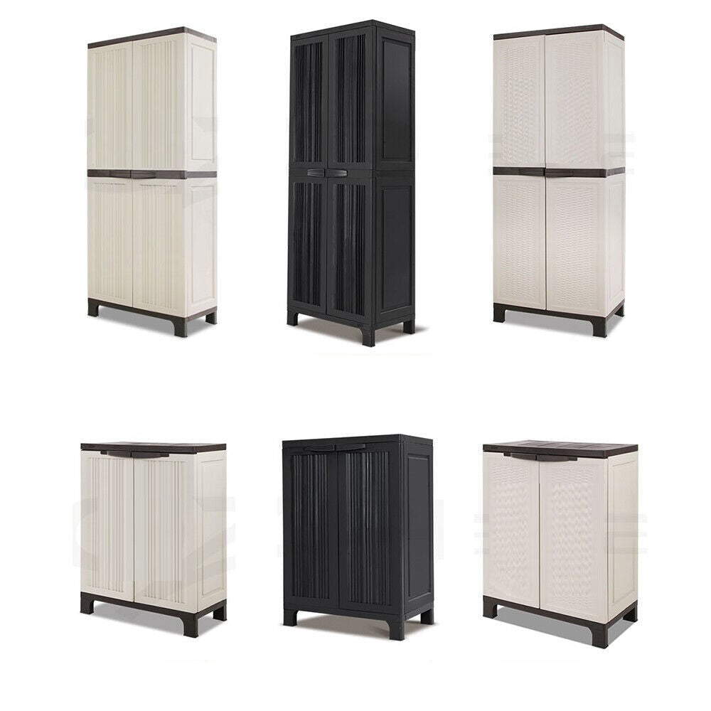 Outdoor Storage Cabinet Box Garage Adjustable Shelf Garden Shed Lockable