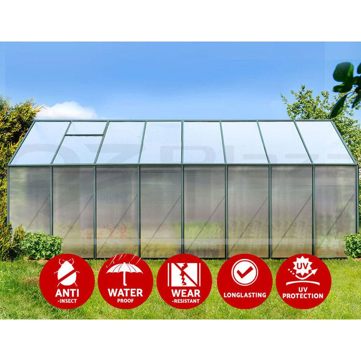 Aluminium Greenhouse Polycarbonate Green House Storage Garden Shed