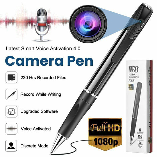 Hidden Mini Spy Camera Pen Portable HD 1080P Clip On