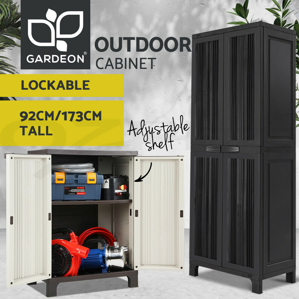 Outdoor Storage Cabinet Box Garage Adjustable Shelf Garden Shed Lockable