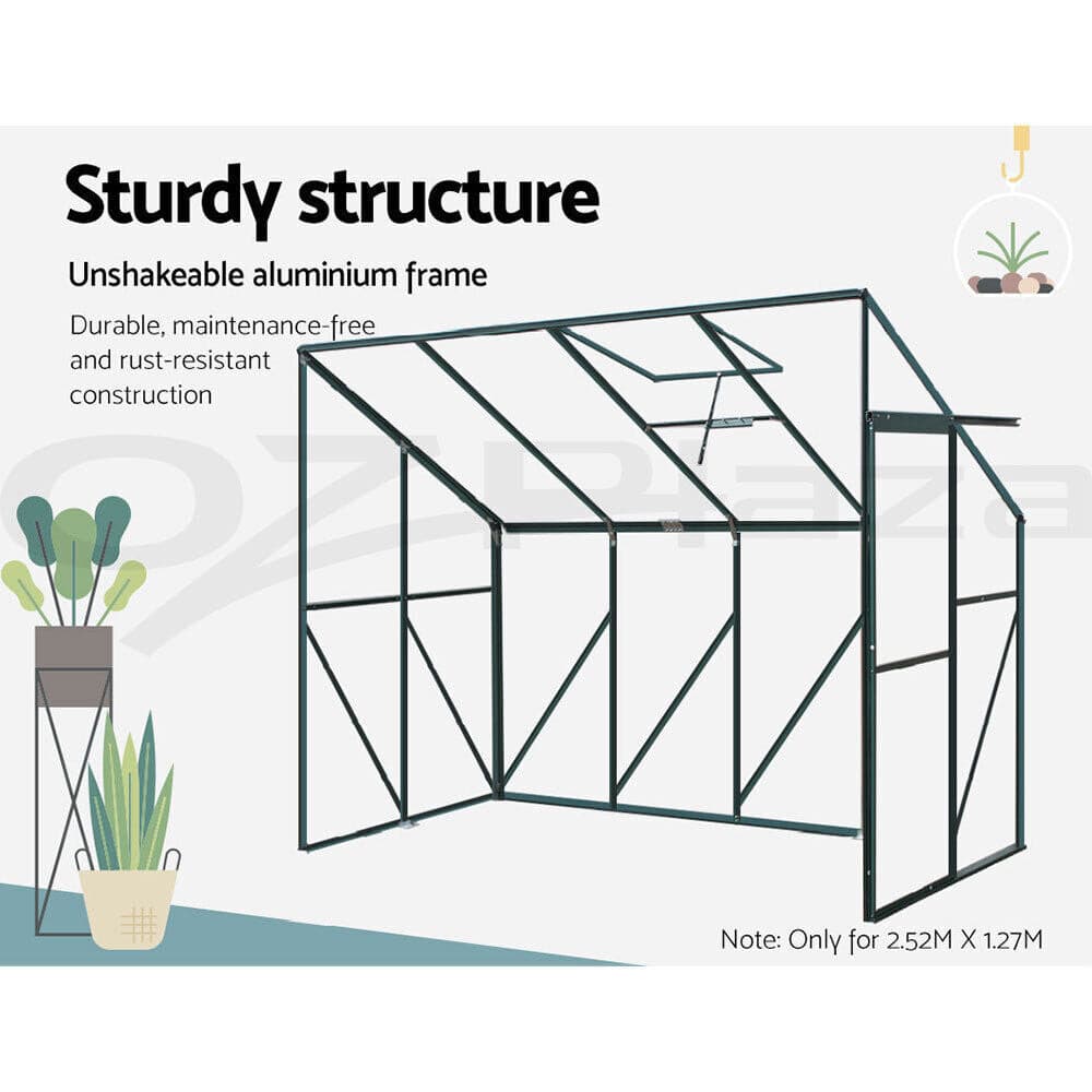 Aluminium Greenhouse Polycarbonate Green House Storage Garden Shed