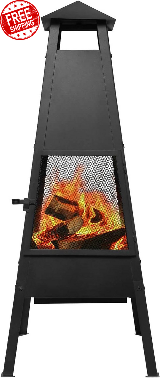 Chiminea Chimney Fire Pit Patio Heater Outdoor Camping Portable Fireplace Cover