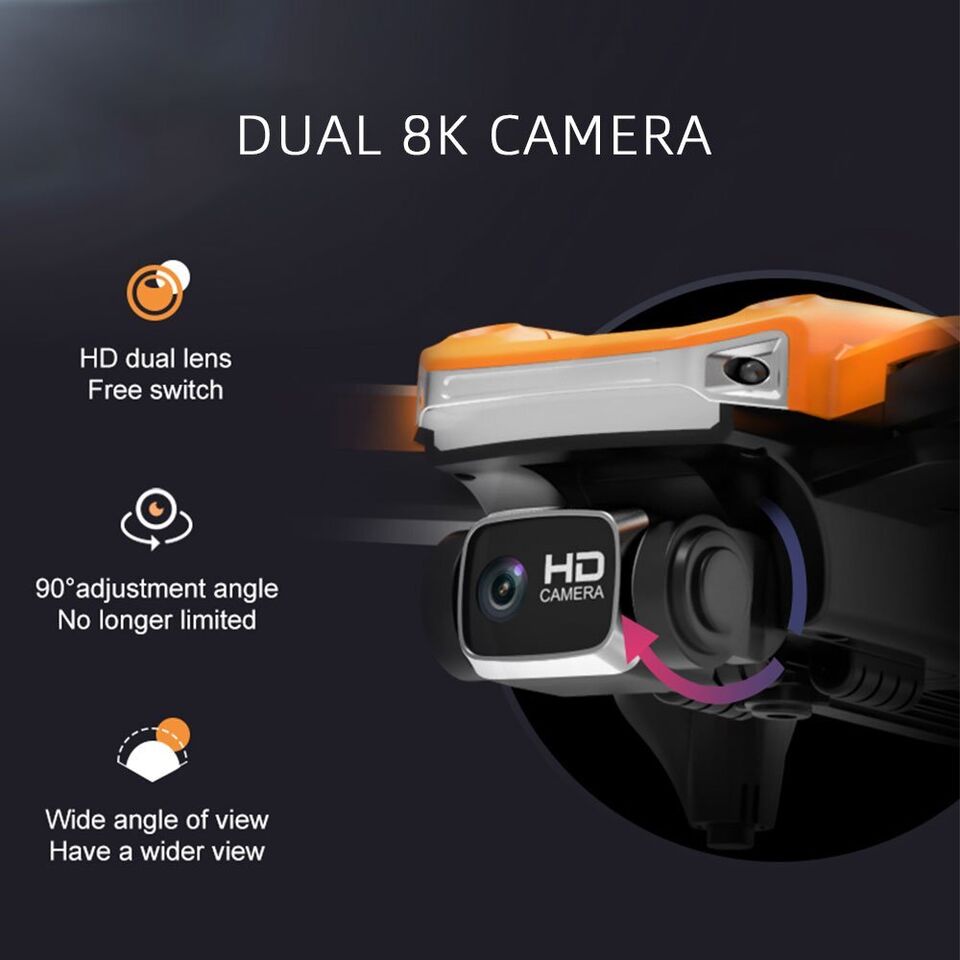 8K GPS 5G WiFi FPV Drone with Dual HD Camera RC Quadcopter Brushless Drone With 3 Batteries