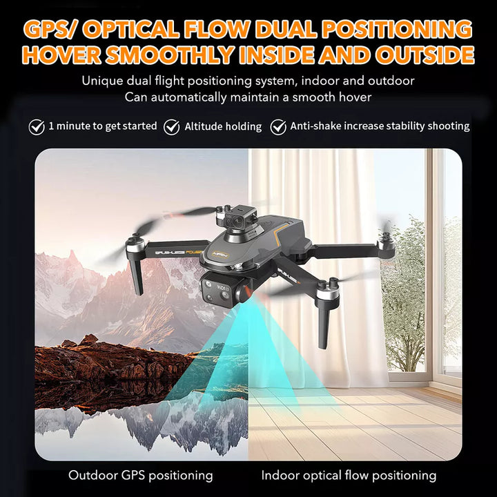 8K GPS 5G WiFi FPV Drone with Dual HD Camera RC Quadcopter Brushless Drone With 3 Batteries