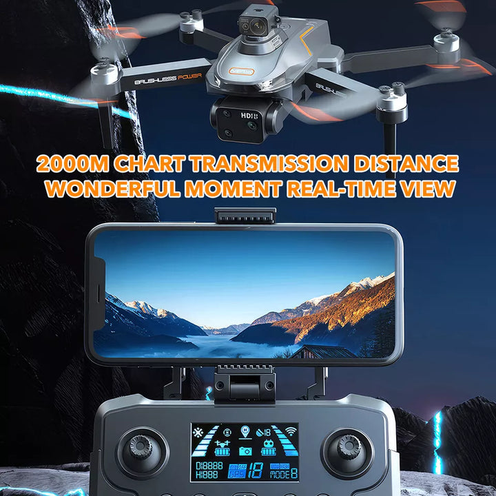 8K GPS 5G WiFi FPV Drone with Dual HD Camera RC Quadcopter Brushless Drone With 3 Batteries