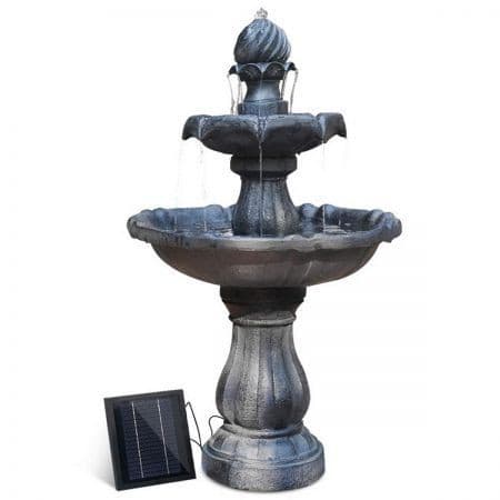 Deluxe Solar Powered Three-Tier Water Fountain - solar powered water fountain - solar pond fountain - solar water fountain pump - 1