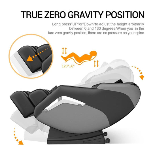 Black Full body Massage Chair Zero Gravity Recliner