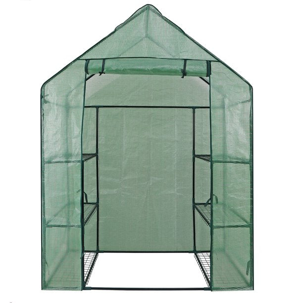 Mini Walk-in Green House Garden 3 Tier 6 Shelves Movable Plant Greenhouse 55.9 x 28.3 x 75.6"