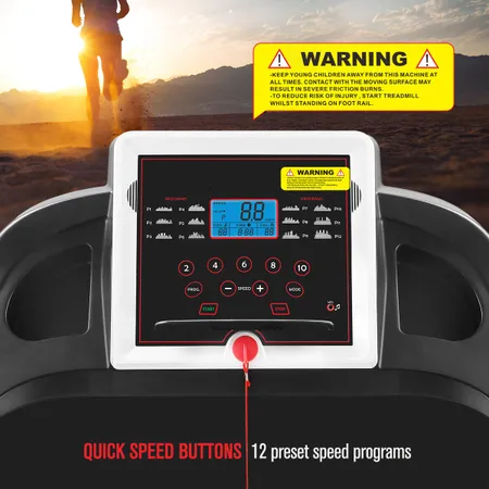 Foldable Running Machine Treadmill w/ 12x Programs & Inclines