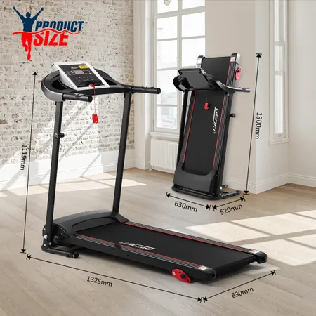 Foldable Running Machine Treadmill w/ 12x Programs & Inclines