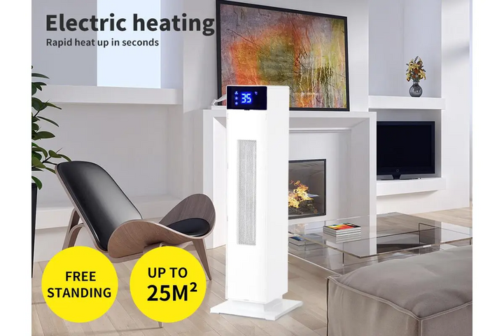 Portable Electric Heater with Oscillating Ceramic Tower (2000W)