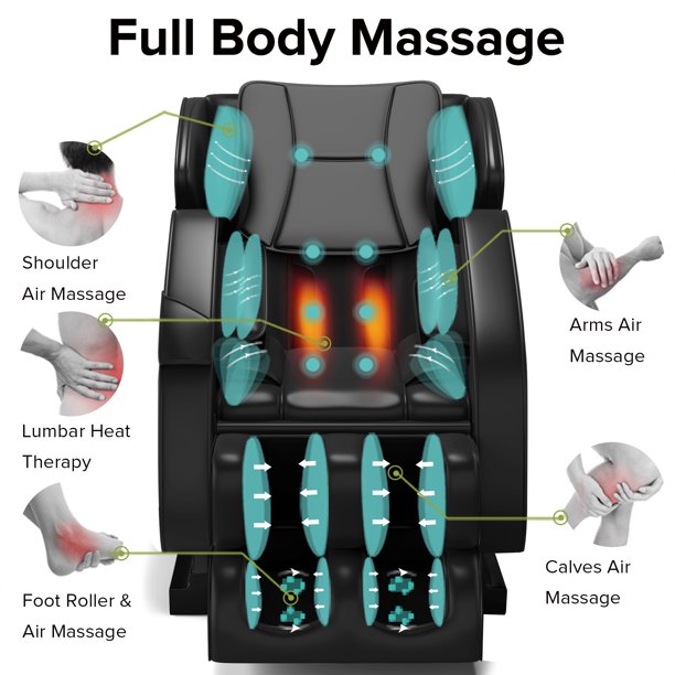 Smart Heated Full Body Massage Chair with Bluetooth - smart massage chair - massage chair with speakers - massage chair with Bluetooth - 5