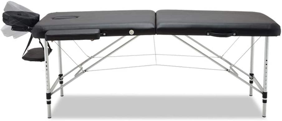 70cm Portable Aluminium Massage Table Two Fold-Black