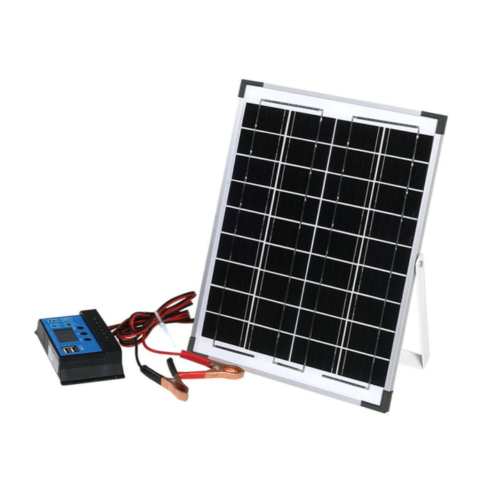 Portable Solar Panel Kit (10W 12V +10A Solar Panel with regulator) Perfect for Camping