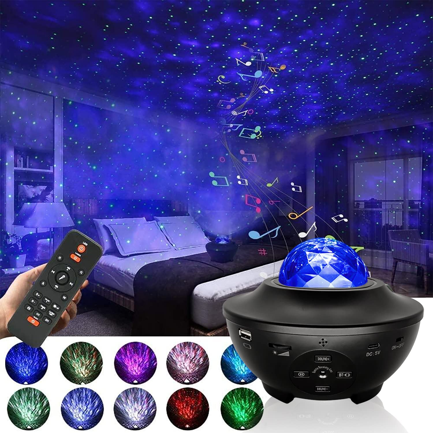 Rotating galaxy deals night light projector