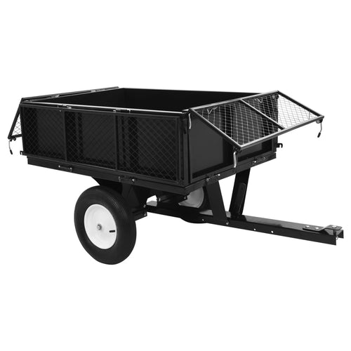 Tipping Trailer for Lawn Mower (300 kg Load) - lawn mower dump cart - lawn tractor dump cart - lawn mower utility trailer - 2