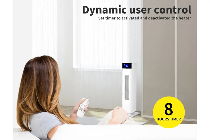 Portable Electric Heater with Oscillating Ceramic Tower (2000W)