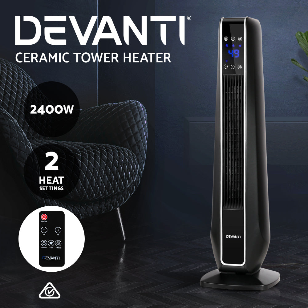 Luxury Electric Ceramic Tower Fan Heater  2400W