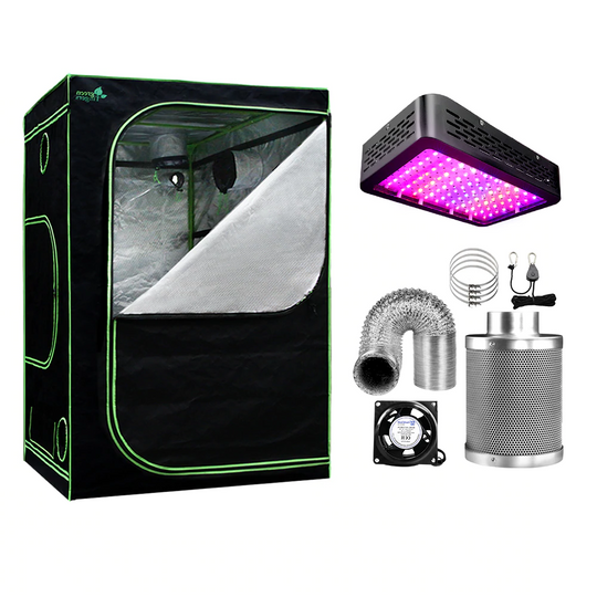 Indoor Outdoor Plant Grow Tent with Grow Light & Filtered Vents - complete grow tent package - grow tent with carbon filter - led grow lights - 1
