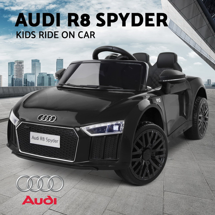 Kids Electric Car Audi R8 Spyder 12V (Black & Yellow)