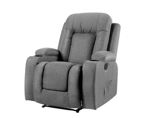 Recliner Chair w/ Electric Heated Massage in Leather