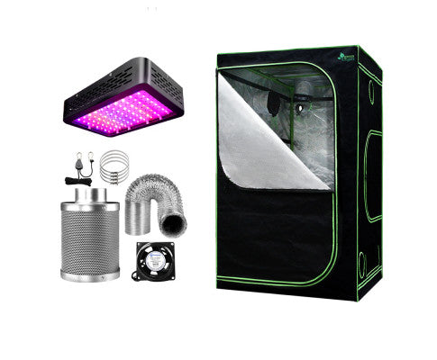 Indoor Outdoor Plant Grow Tent with Grow Light & Filtered Vents - complete grow tent package - grow tent with carbon filter - led grow lights - 10