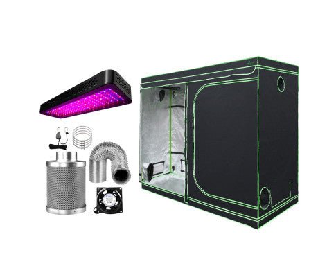 Indoor Outdoor Plant Grow Tent with Grow Light & Filtered Vents - complete grow tent package - grow tent with carbon filter - led grow lights - 12