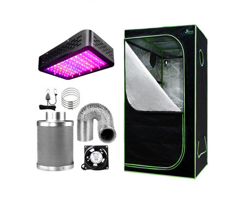 Indoor Outdoor Plant Grow Tent with Grow Light & Filtered Vents - complete grow tent package - grow tent with carbon filter - led grow lights - 8